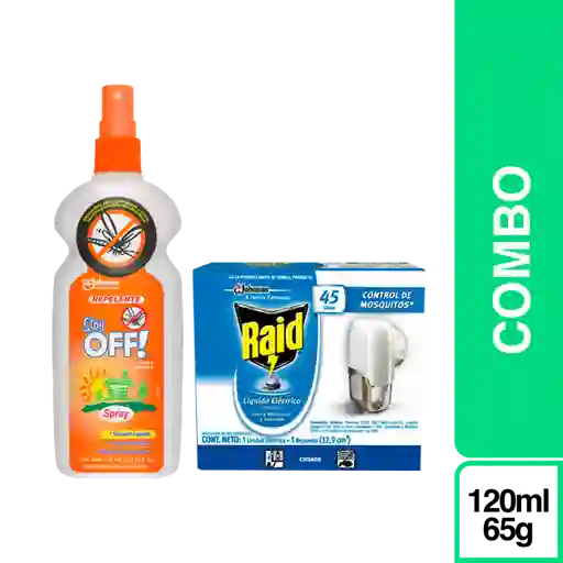 Combo Repelente Stay Off! Familiar + Raid Líquido 65 g