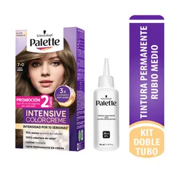 Tinte Palette Color Creme 7-0 Rubio Medio + Oxigenta Gratis
