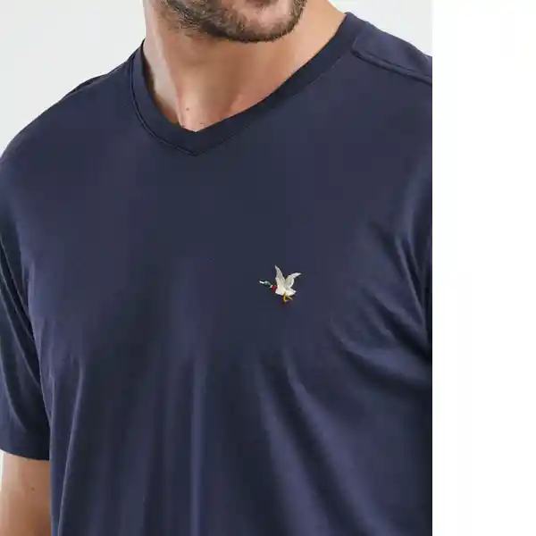 Camiseta Básica Cuello V Hombre Azul Oscuro Talla XL Chevignon