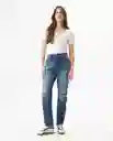 Jean Medium Rise Boyfit Azul Clásico Oscuro Talla 10 Chevignon