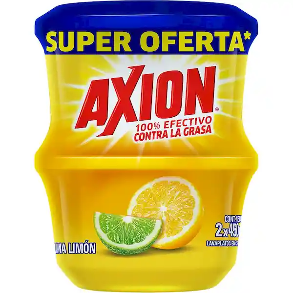 Lavaplatos en Crema Axion Lima Limon 450g x2
