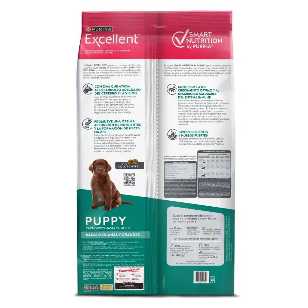 Comida para perros EXCELLENT PUPPY Razas Medianas y Grandes x 17 kg