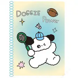 Cuaderno Argollado A6 Por 64 Hojas Serie Doogie Power Miniso