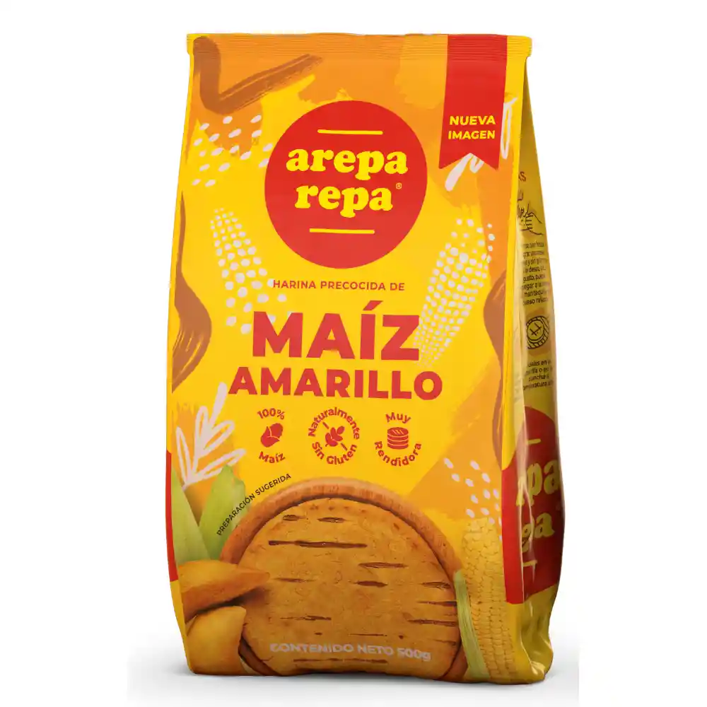 Arepa Repa Harina Precocida de Maíz Amarillo