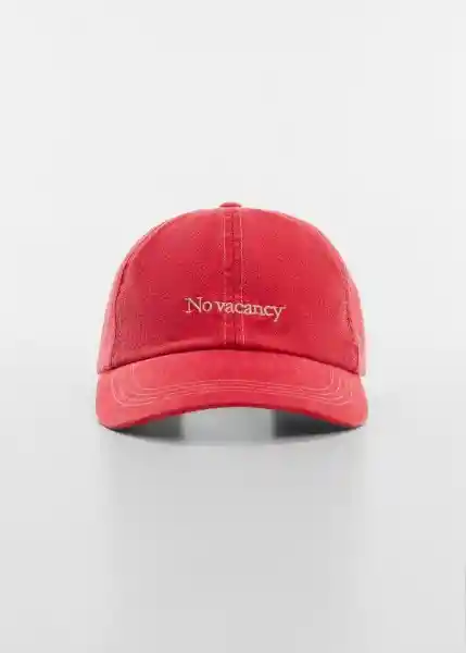 Gorra Quote Rojo Talla 99 Mujer Mango