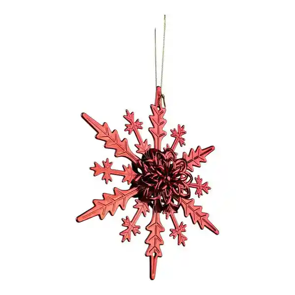 Adorno Copo de Nieve Hojas Rojo 1304201045 Finlandek