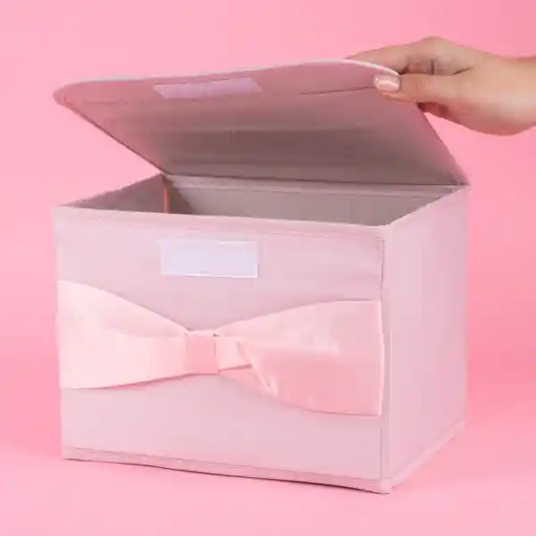 Caja de Almacenamiento Con Tapa de Tela Serie Bow Miniso