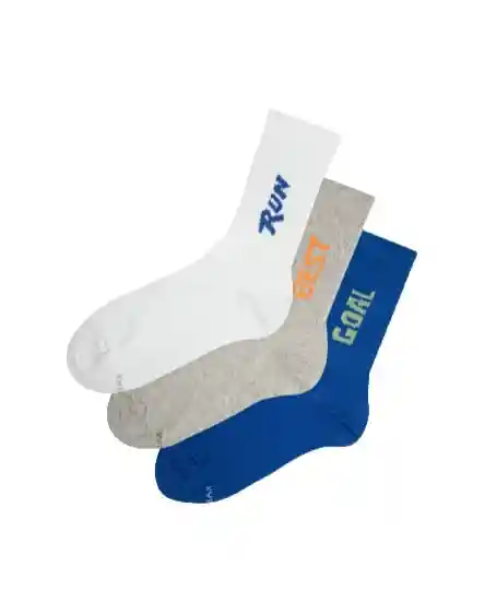 Medias Deportivas Cortas Kids Masculino Kyle Jr X3 Galax