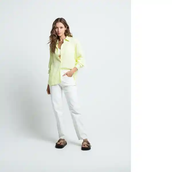 Camisa Punky Mujer Amarillo Risueno Claro Talla S Naf Naf