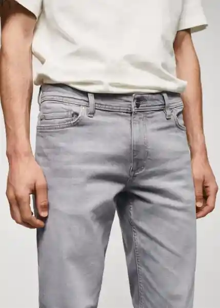 Jean Jan Tejano Gris Claro Talla 40 Hombre Mango