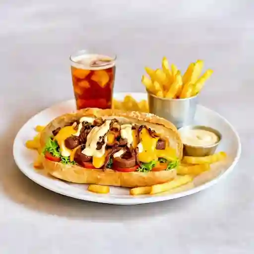 Chori san telmo + bebida