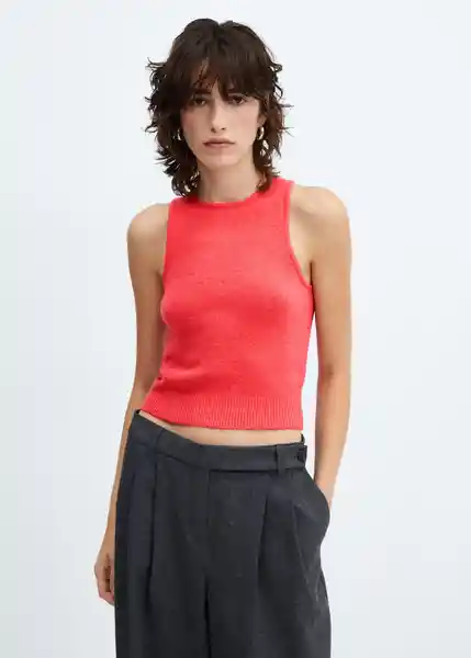 Top Agur Coral Talla M Mujer Mango