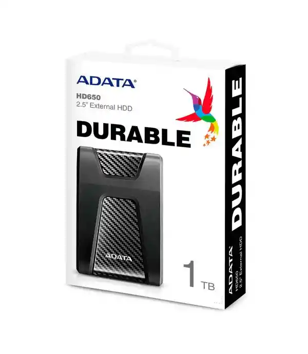 Adata Disco Duro Externo Durable HD650 1 TB Color Negro