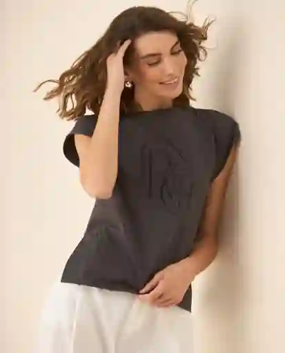 Camiseta Gris Galaxia Ultraoscuro Talla S 103G003 Esprit
