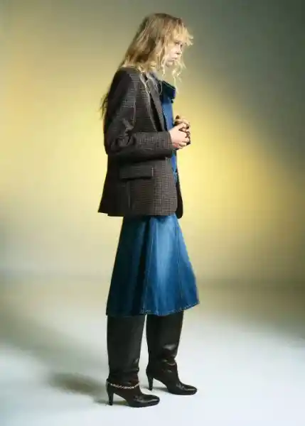 Blazer Americana Scone Gris Talla S Mujer Mango