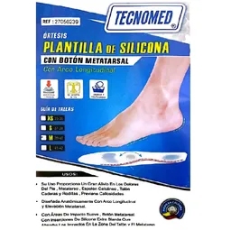 Plantilla Tecnomed Silicona Con Botón Talla M