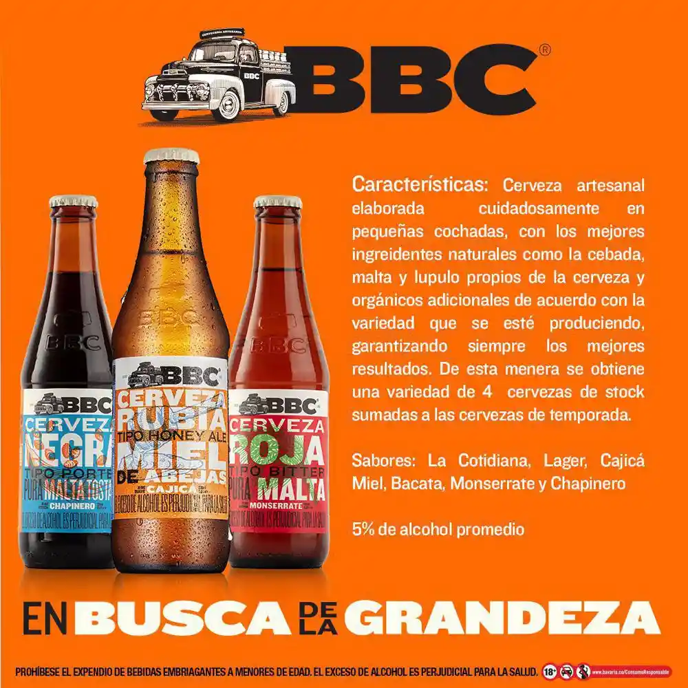 BBC Cerveza Cajicá Miel en Botella