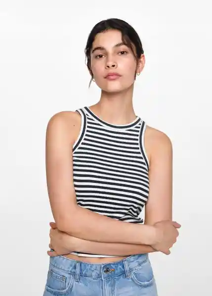 Camiseta Contrast Navy Talla 21 Niñas Mango