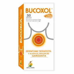 Bucoxol Tabletas Masticables Sabor Miel y Limón