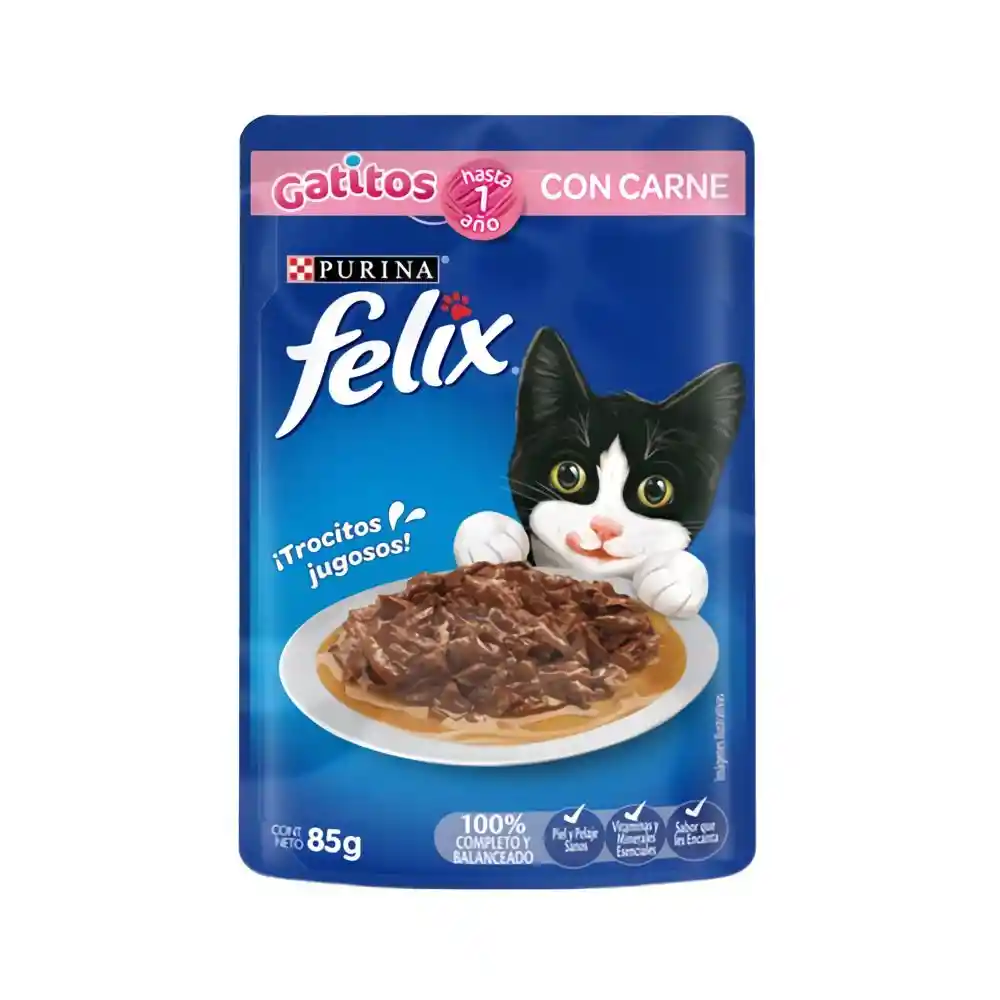 Felix Alimento Húmedo para Gatitos Carne en Salsa