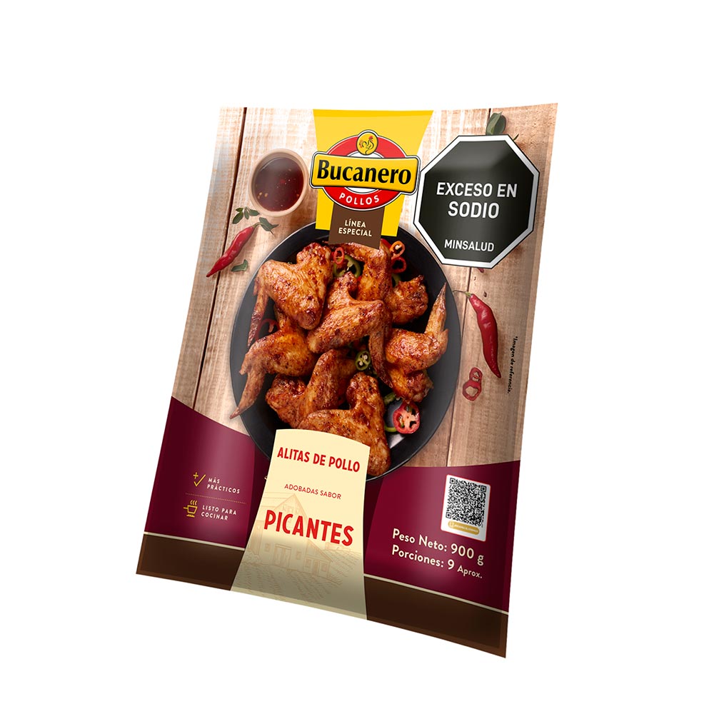 Bucanero Alas de Pollo Adobadas Sabor Picante 900 g