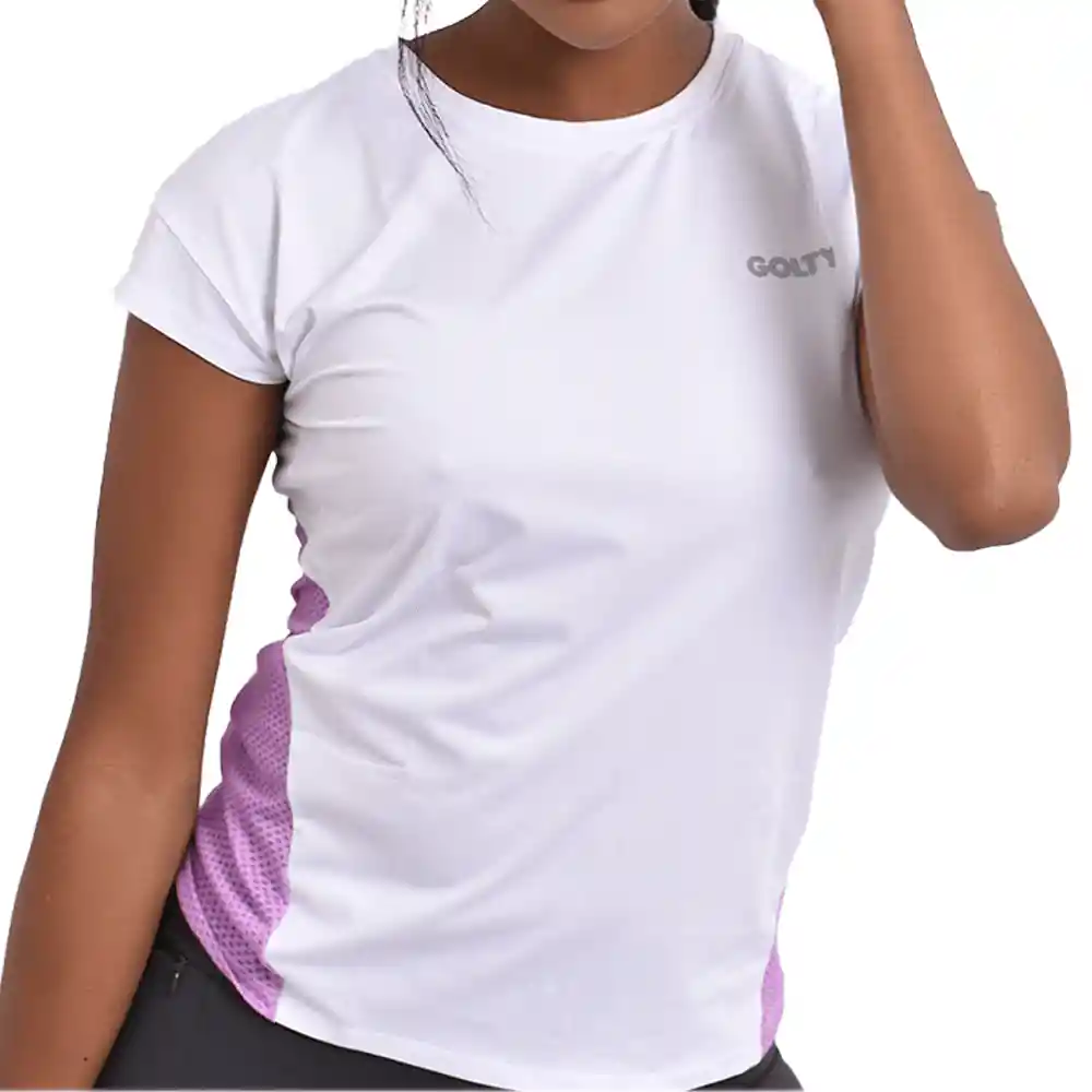 Camiseta Dry Active Blanco /lila Golty Talla M