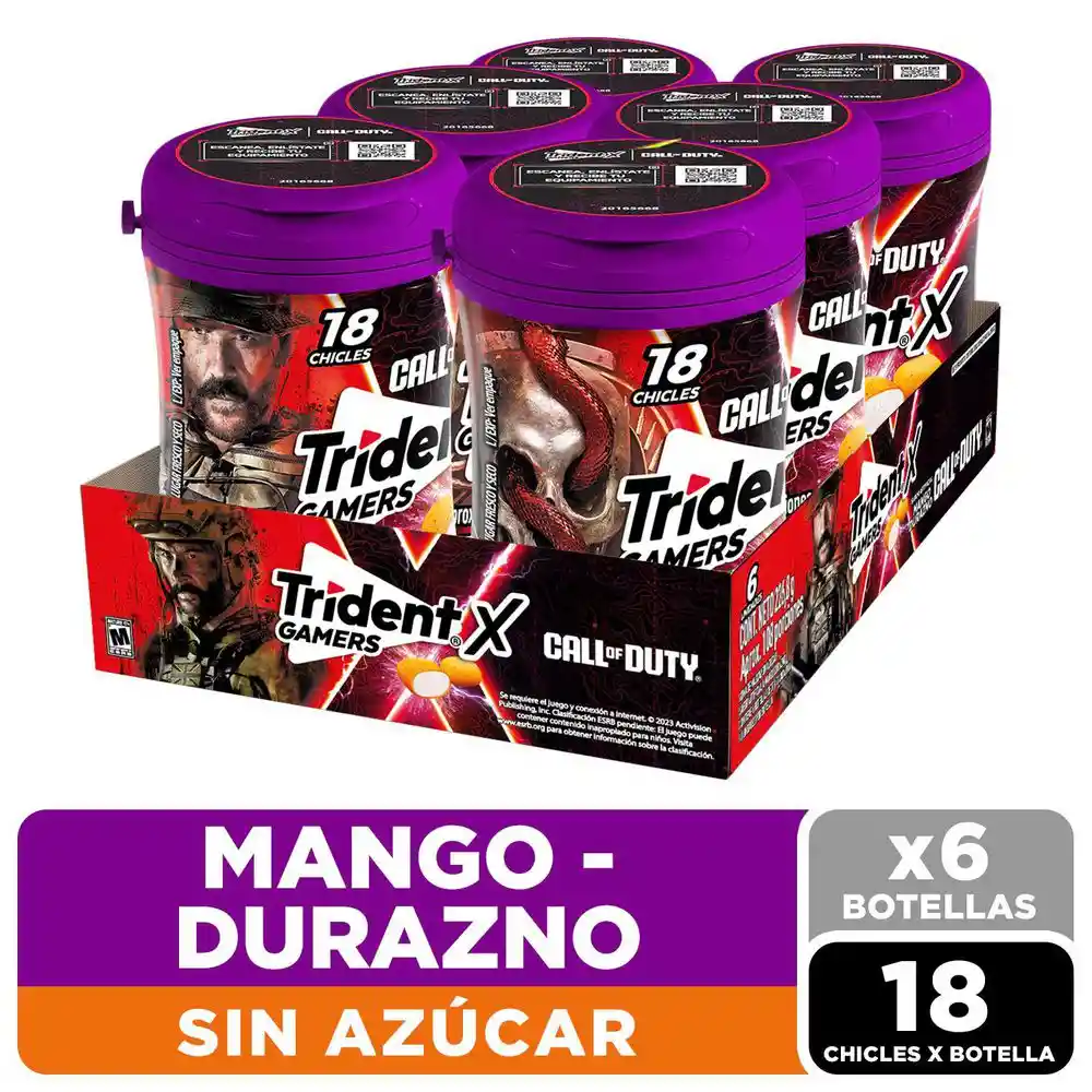 Chicle Trident Call Of Duty Mango Durazno X6 (226.8 Gr)