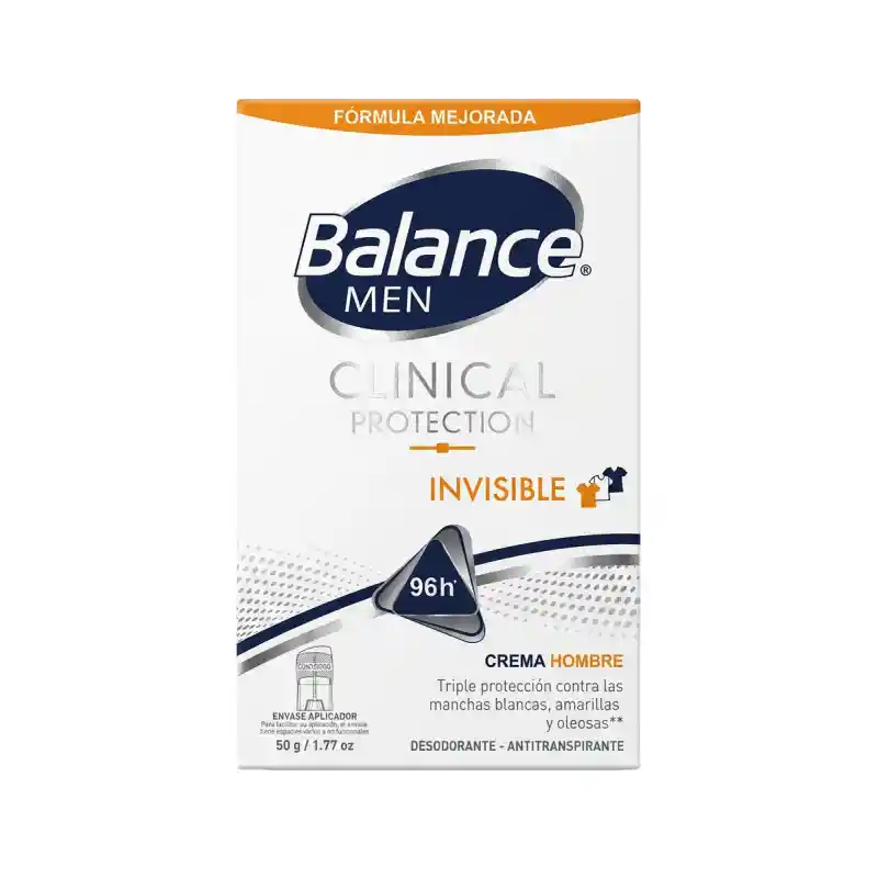 Desodorante Balance Crema Clinical Invisible Hombre 50gr