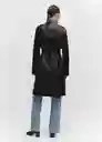 Abrigo Trench Polanapu Mujer Negro Talla XS Mango