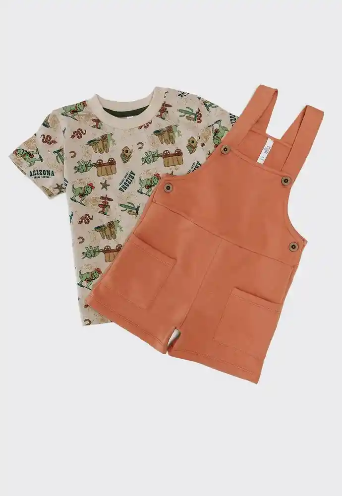 Conjunto Corto 18/24mese-naranja