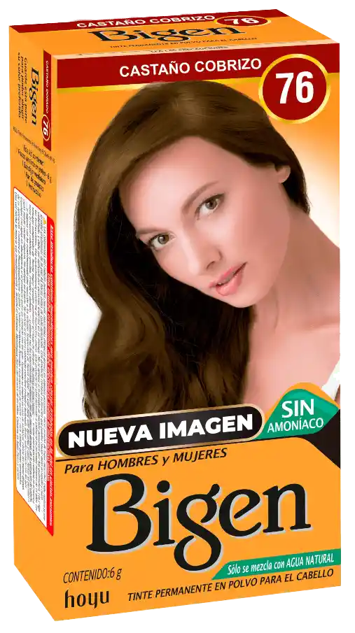 Bigen Tinte Permanente en Polvo Tono Castaño Cobrizo 76