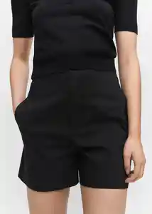 Short Malu5-h Negro Talla 34 Mujer Mango