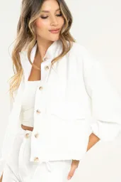 Chaqueta Bolonia Color Blanco Crudo Talla M Ragged