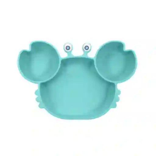 Plato de Silicona Para Niños en Forma de Cangrejo Menta Miniso
