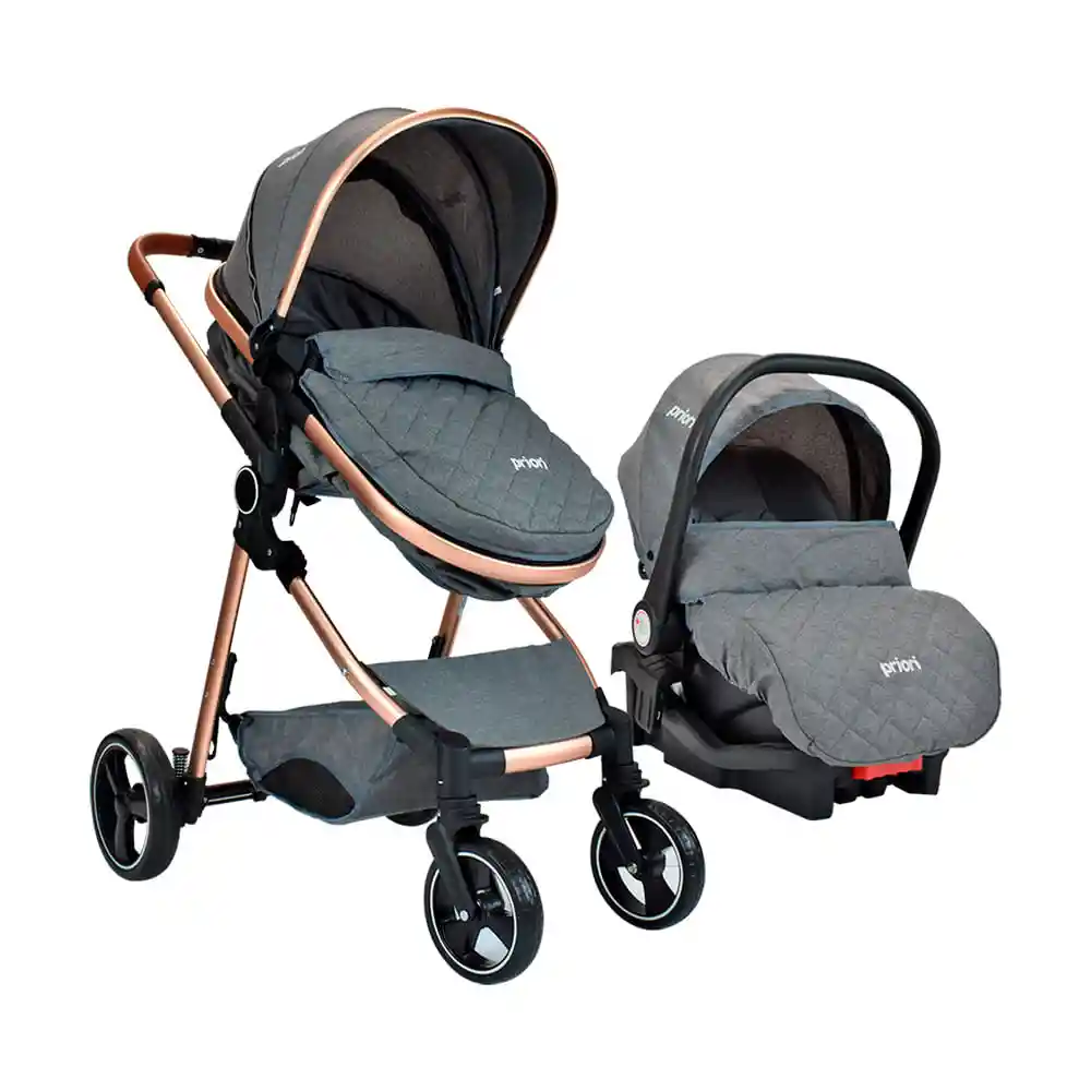 Coche Travel System Bebé Mike Gris Priori