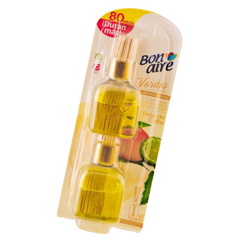 Bonaire Deox Ambientador Varitas Aroma Frutas del Caribe 2 x 80 ml
