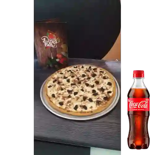 Pizza Sabor Pollo c/ Ciruelas +Cocacola Org 400ml