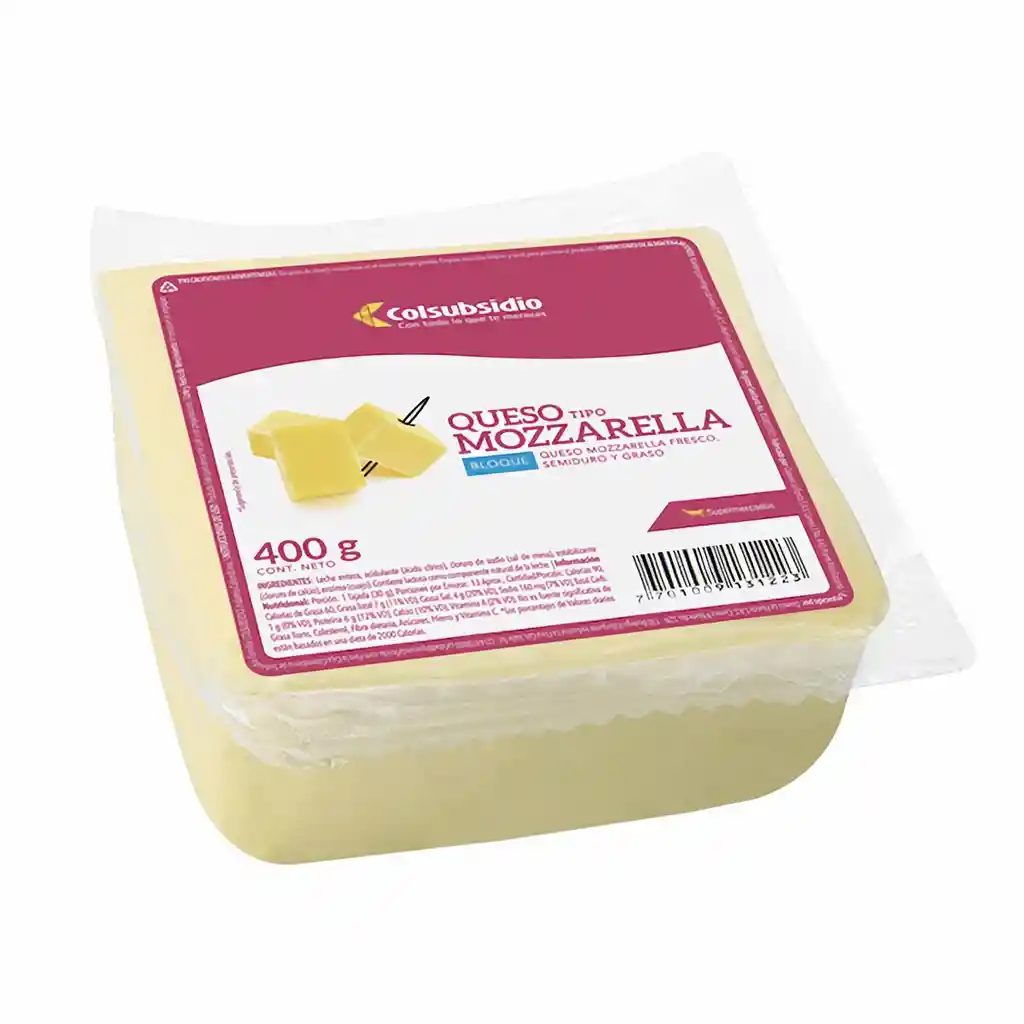 Colsubsidio Queso Tipo Mozzarella En Bloque