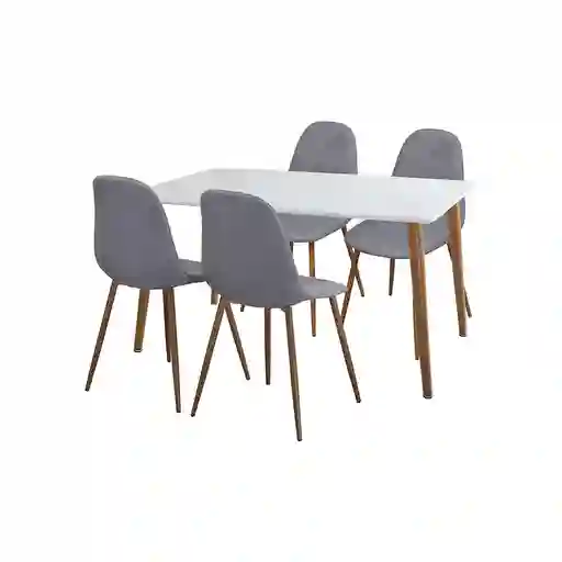 Comedor 4 Sillas Crispin 120x80x74 Blanco M+design