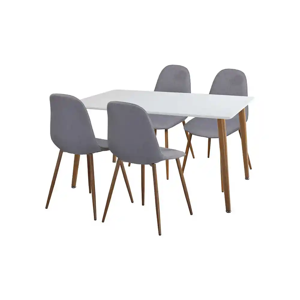 Comedor 4 Sillas Crispin 120x80x74 Blanco M+design