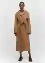Abrigo Ranch Camel Talla 24 Mujer Mango
