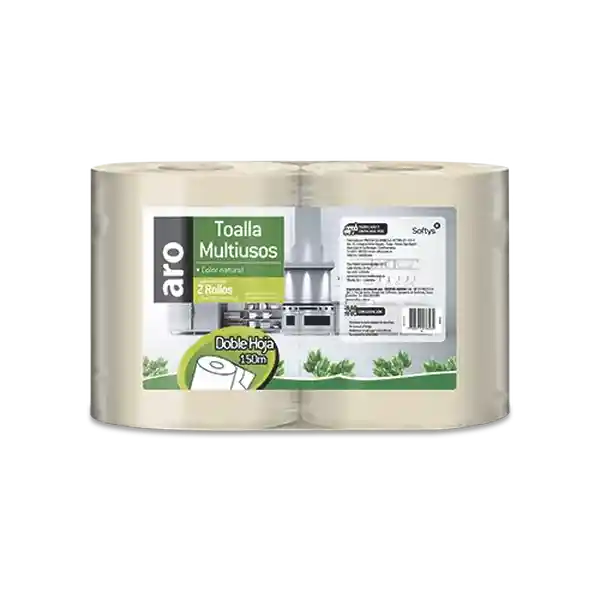 Aro Toalla Papel Natural Doble Hoja 150 m