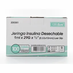 Alfa Safe Unidad Jeringa Insulina desechable