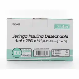 Alfa Safe Unidad Jeringa Insulina desechable