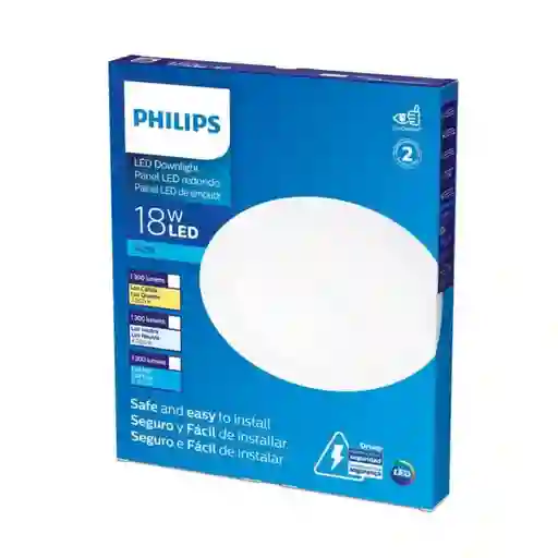 Panel Led Redondo de Incrustar 18w Luz Fría Philips 929002322101