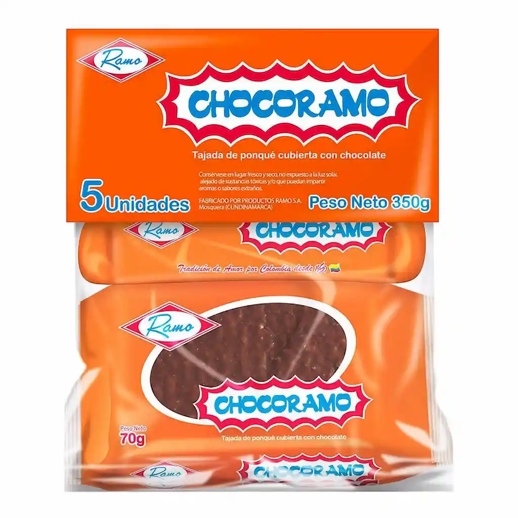 Chocoramo Tajada de Ponqué Cubierta con Chocolate