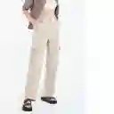  Pantalon Jamba Mujer Beige Polvo Claro Talla 6 Naf-Naf 
