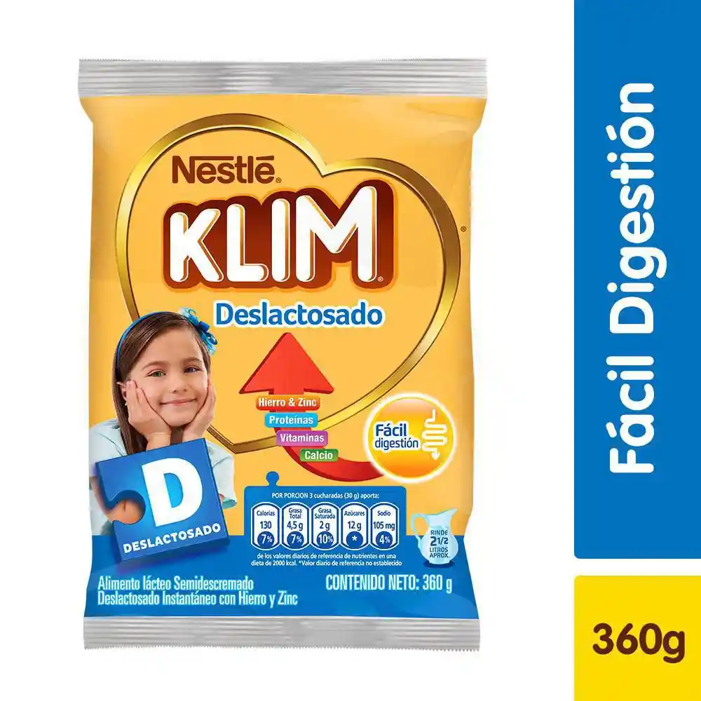 Klim Leche en Polvo Deslactosada