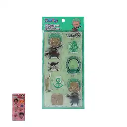 Sticker Con Relieve Zoro y Luffy One Piece Miniso
