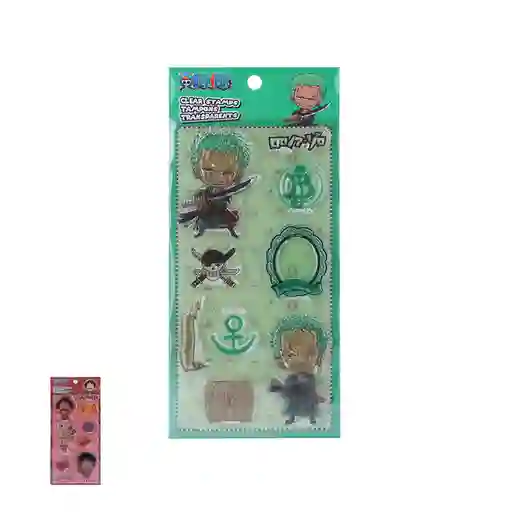 Sticker Con Relieve Zoro y Luffy One Piece Miniso